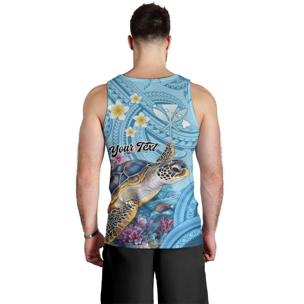 Personalized Hawaii Sea Turtle Men Tank Top Hawaii Map Ocean Vibes LT01 - Polynesian Pride