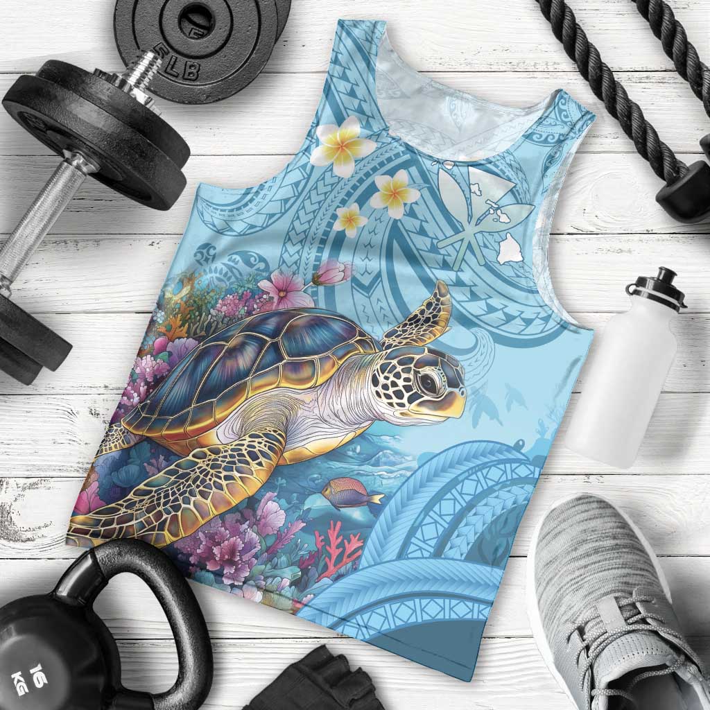 Personalized Hawaii Sea Turtle Men Tank Top Hawaii Map Ocean Vibes LT01 - Polynesian Pride