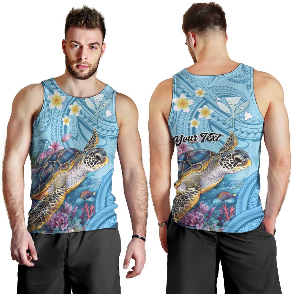 Personalized Hawaii Sea Turtle Men Tank Top Hawaii Map Ocean Vibes LT01 - Polynesian Pride