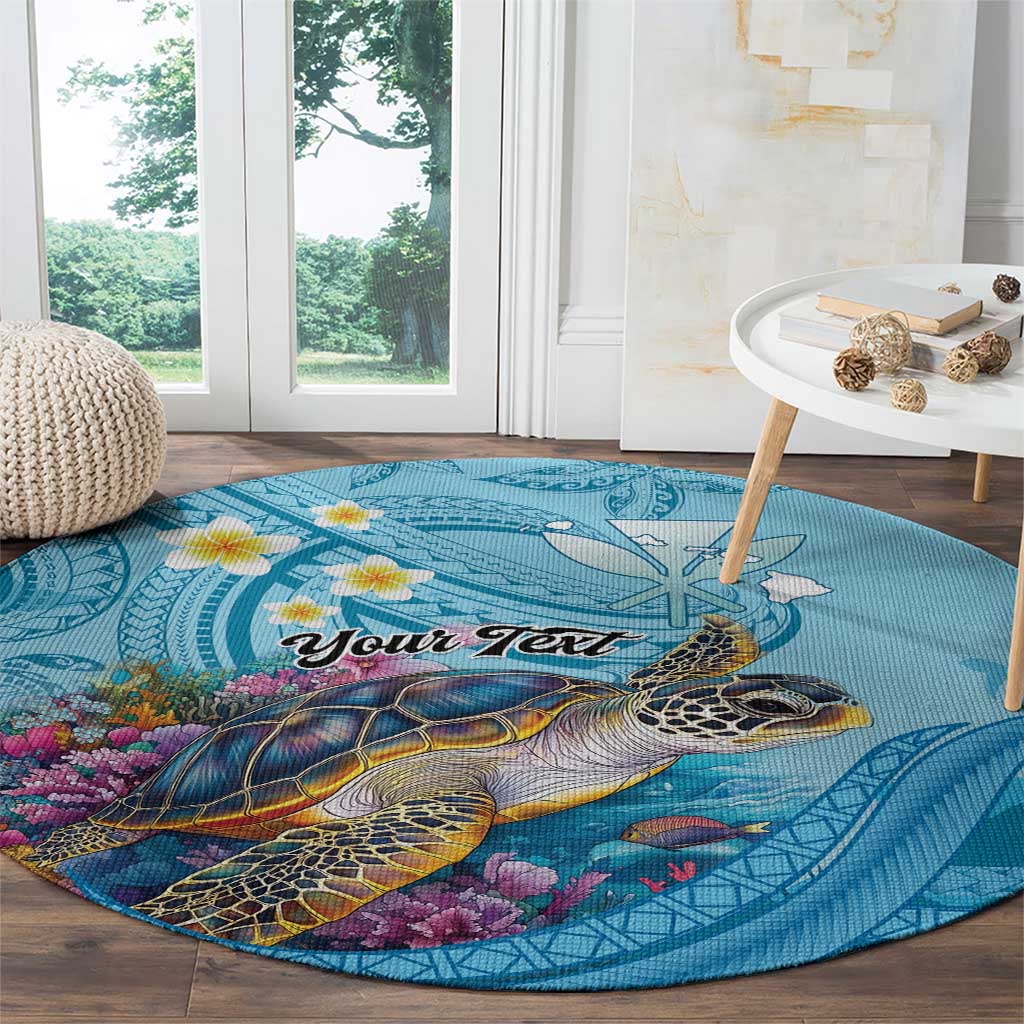 Personalized Hawaii Sea Turtle Round Carpet Hawaii Map Ocean Vibes