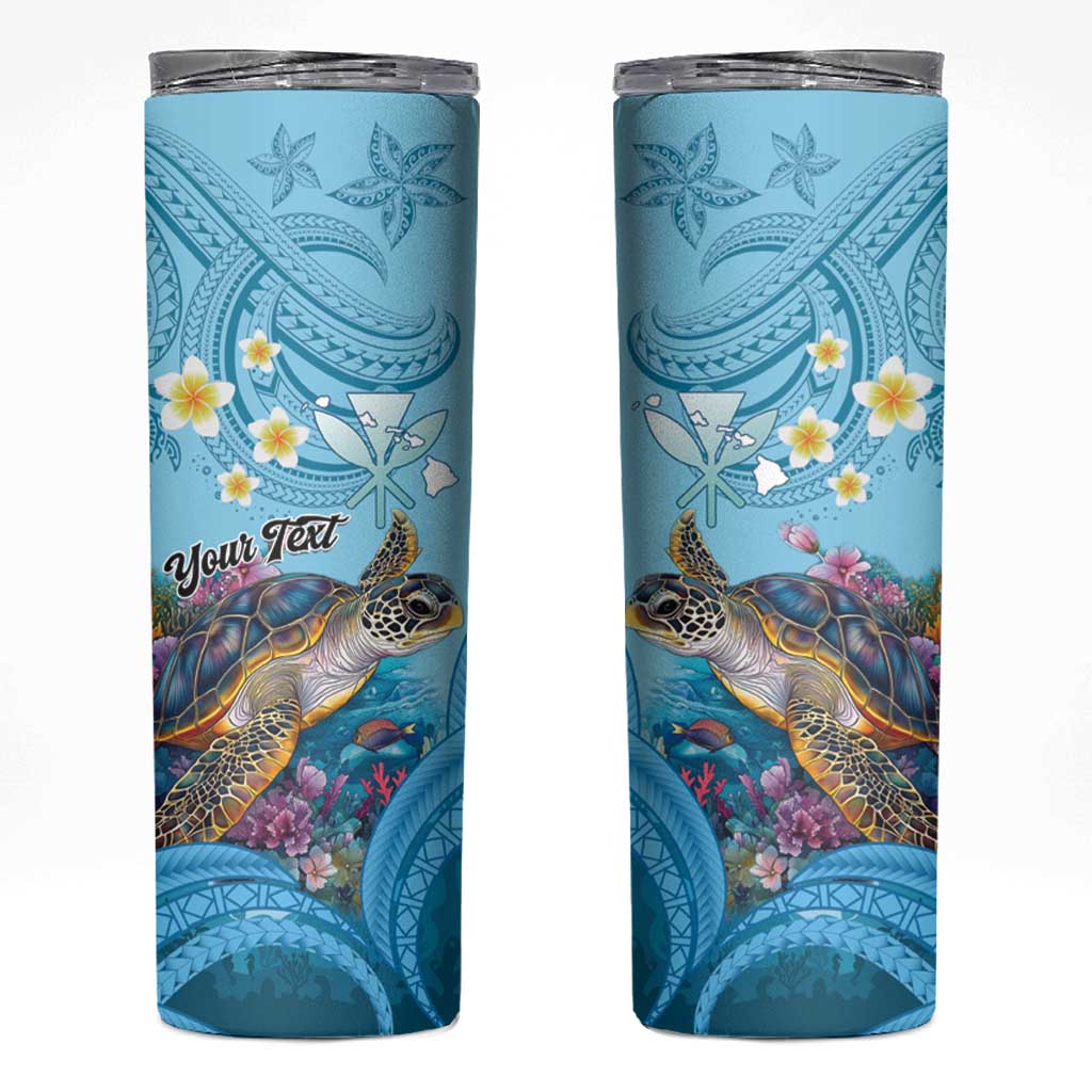 Personalized Hawaii Sea Turtle Skinny Tumbler Hawaii Map Ocean Vibes