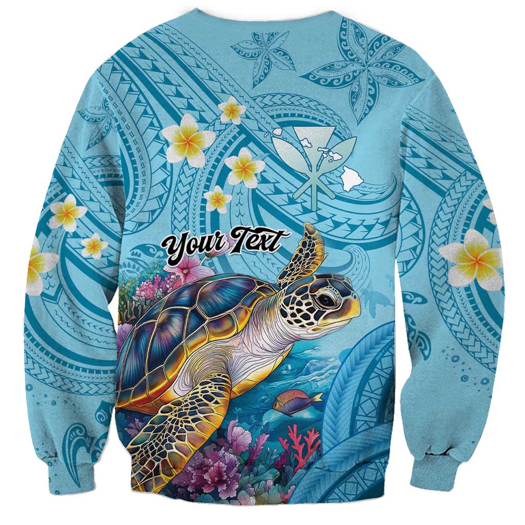 Personalized Hawaii Sea Turtle Sweatshirt Hawaii Map Ocean Vibes LT01 - Polynesian Pride