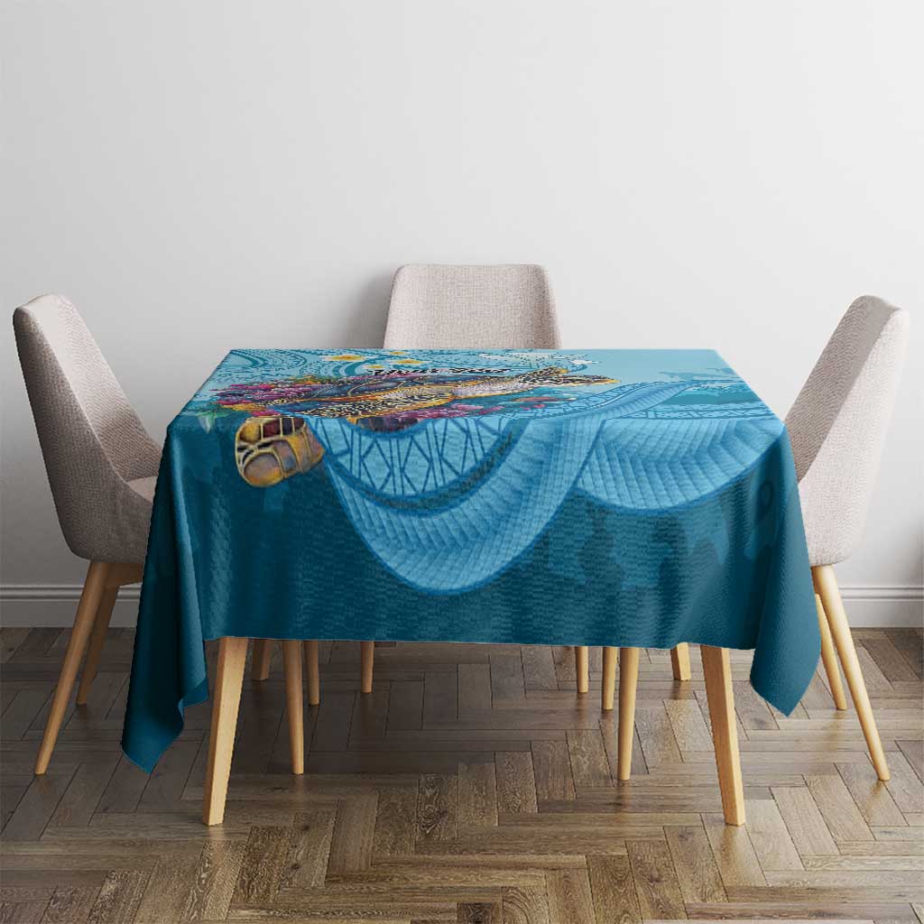 Personalized Hawaii Sea Turtle Tablecloth Hawaii Map Ocean Vibes LT01 - Polynesian Pride