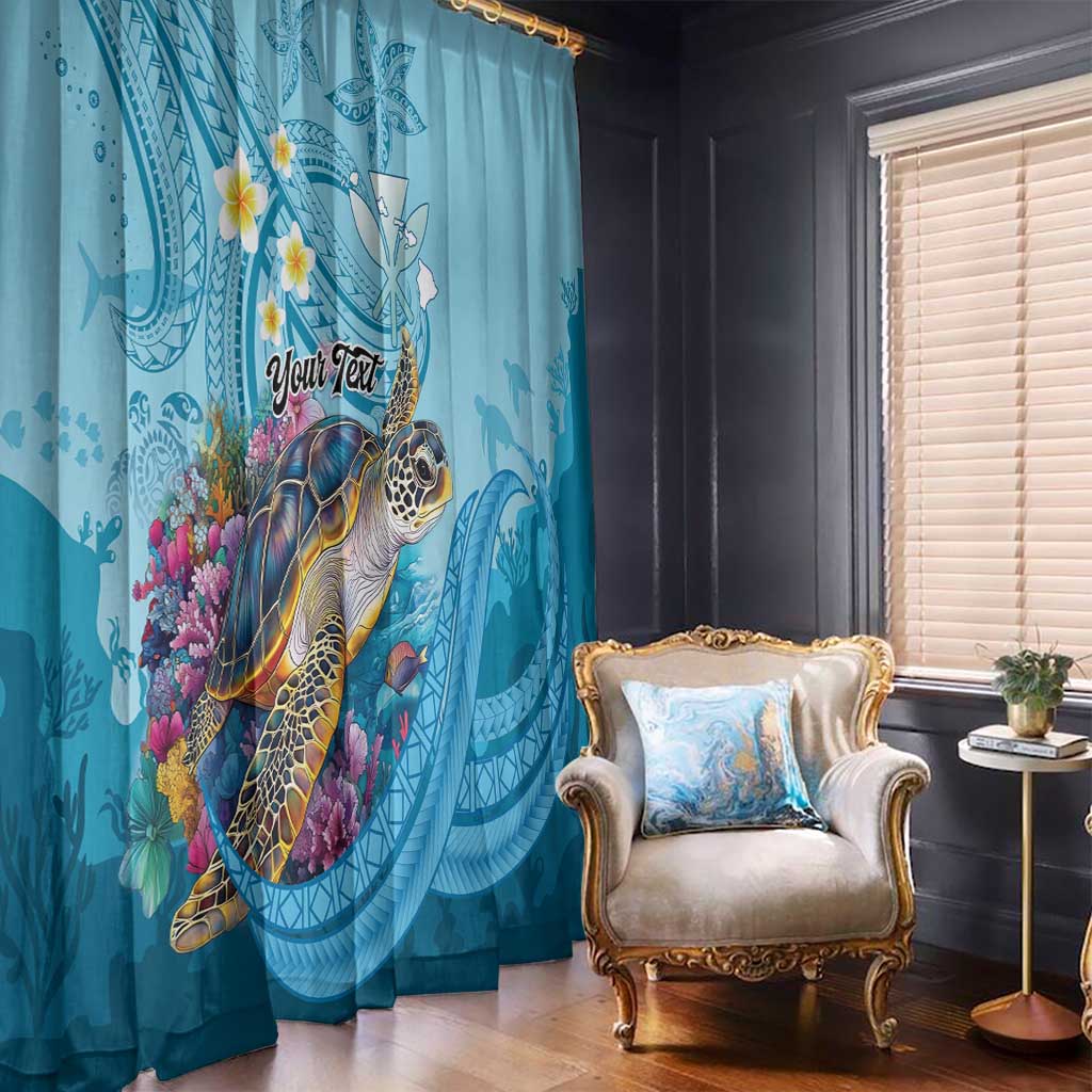 Personalized Hawaii Sea Turtle Window Curtain Hawaii Map Ocean Vibes LT01 - Polynesian Pride