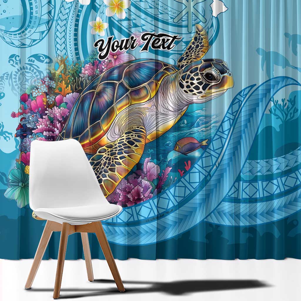 Personalized Hawaii Sea Turtle Window Curtain Hawaii Map Ocean Vibes LT01 - Polynesian Pride