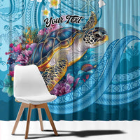 Personalized Hawaii Sea Turtle Window Curtain Hawaii Map Ocean Vibes LT01 - Polynesian Pride