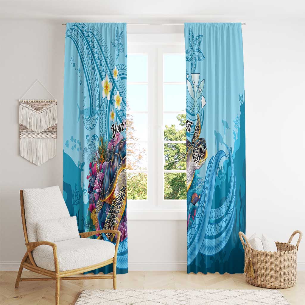 Personalized Hawaii Sea Turtle Window Curtain Hawaii Map Ocean Vibes LT01 - Polynesian Pride