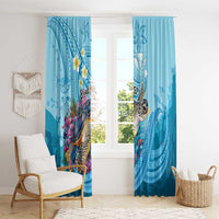 Personalized Hawaii Sea Turtle Window Curtain Hawaii Map Ocean Vibes LT01 - Polynesian Pride