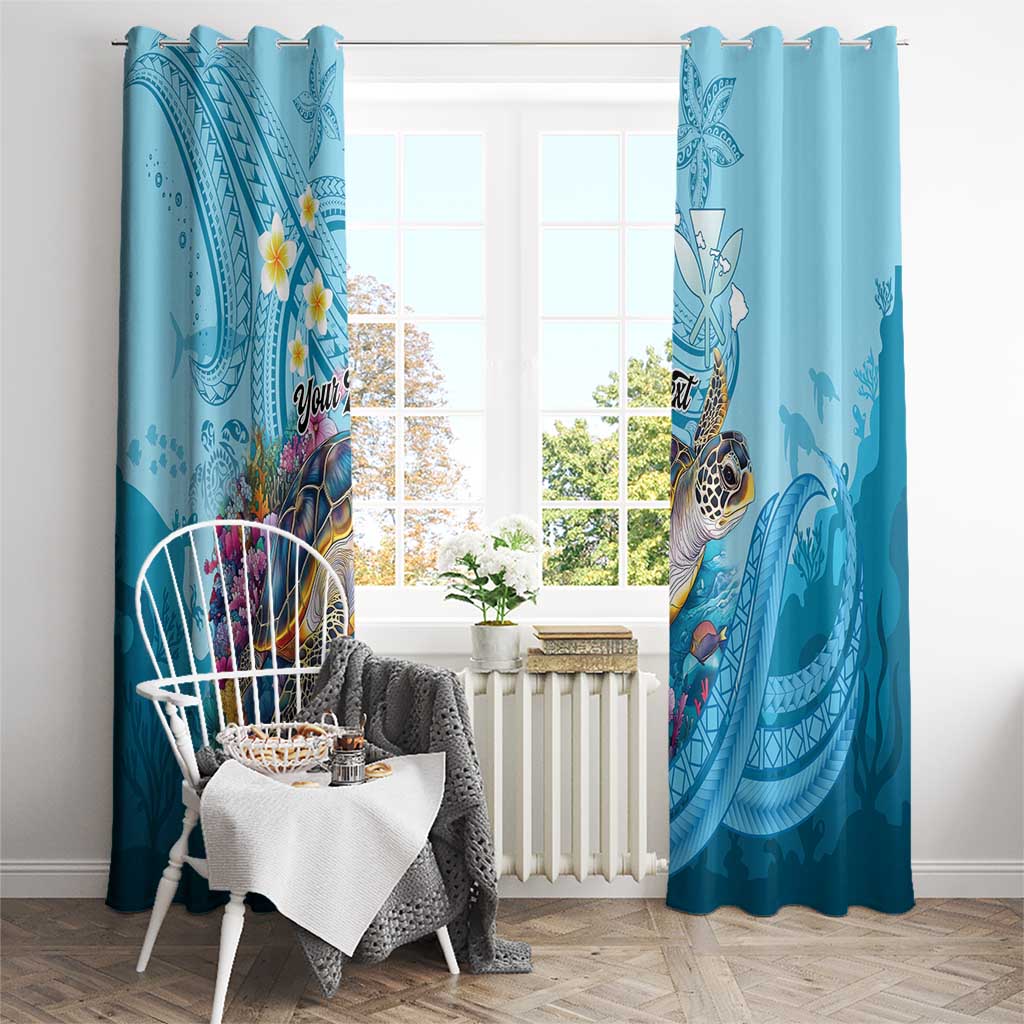 Personalized Hawaii Sea Turtle Window Curtain Hawaii Map Ocean Vibes LT01 - Polynesian Pride