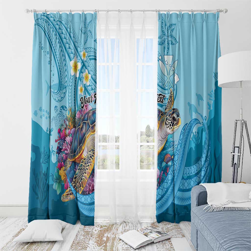 Personalized Hawaii Sea Turtle Window Curtain Hawaii Map Ocean Vibes LT01 - Polynesian Pride