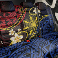 Philippines Spirit Tribal Sun Plumeria Back Car Seat Cover Red And Blue Polynesian Pattern