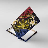 Philippines Spirit Tribal Sun Plumeria Canvas Wall Art Red And Blue Polynesian Pattern