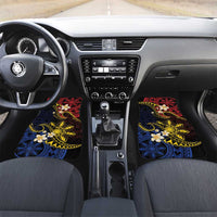 Philippines Spirit Tribal Sun Plumeria Car Mats Red And Blue Polynesian Pattern