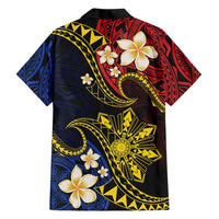 Philippines Spirit Tribal Sun Plumeria Family Matching Short Sleeve Bodycon Dress and Hawaiian Shirt Red And Blue Polynesian Pattern