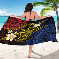 Philippines Spirit Tribal Sun Plumeria Sarong Red And Blue Polynesian Pattern