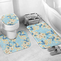Hawaii Hibiscus Plumeria Blue Bathroom Set Polynesian Pattern LT01 Mat Set Only (3 pcs) One Size Blue - Polynesian Pride