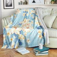 Hawaii Hibiscus Plumeria Blue Blanket Polynesian Pattern LT01 Blue - Polynesian Pride