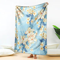 Hawaii Hibiscus Plumeria Blue Blanket Polynesian Pattern LT01 - Polynesian Pride