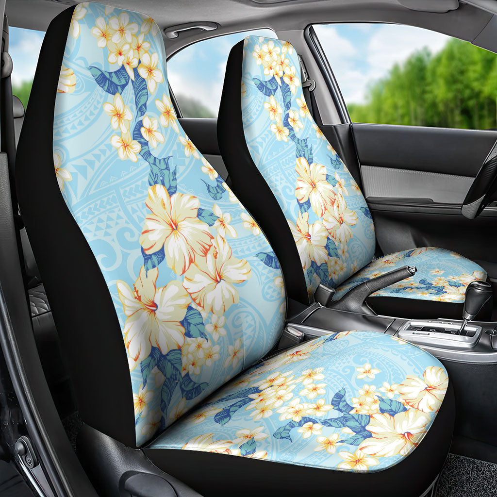 Hawaii Hibiscus Plumeria Blue Car Seat Cover Polynesian Pattern LT01 - Polynesian Pride