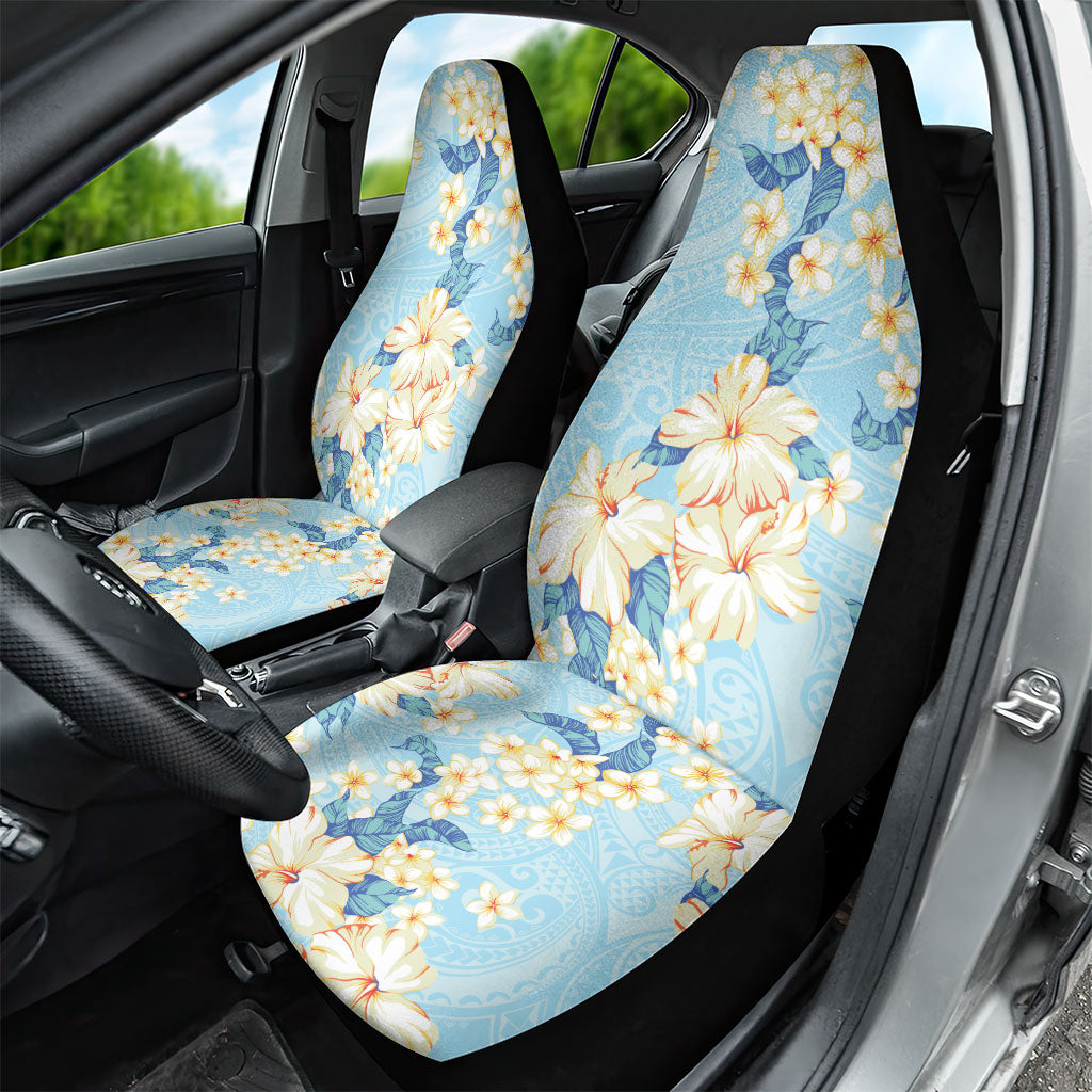 Hawaii Hibiscus Plumeria Blue Car Seat Cover Polynesian Pattern LT01 - Polynesian Pride