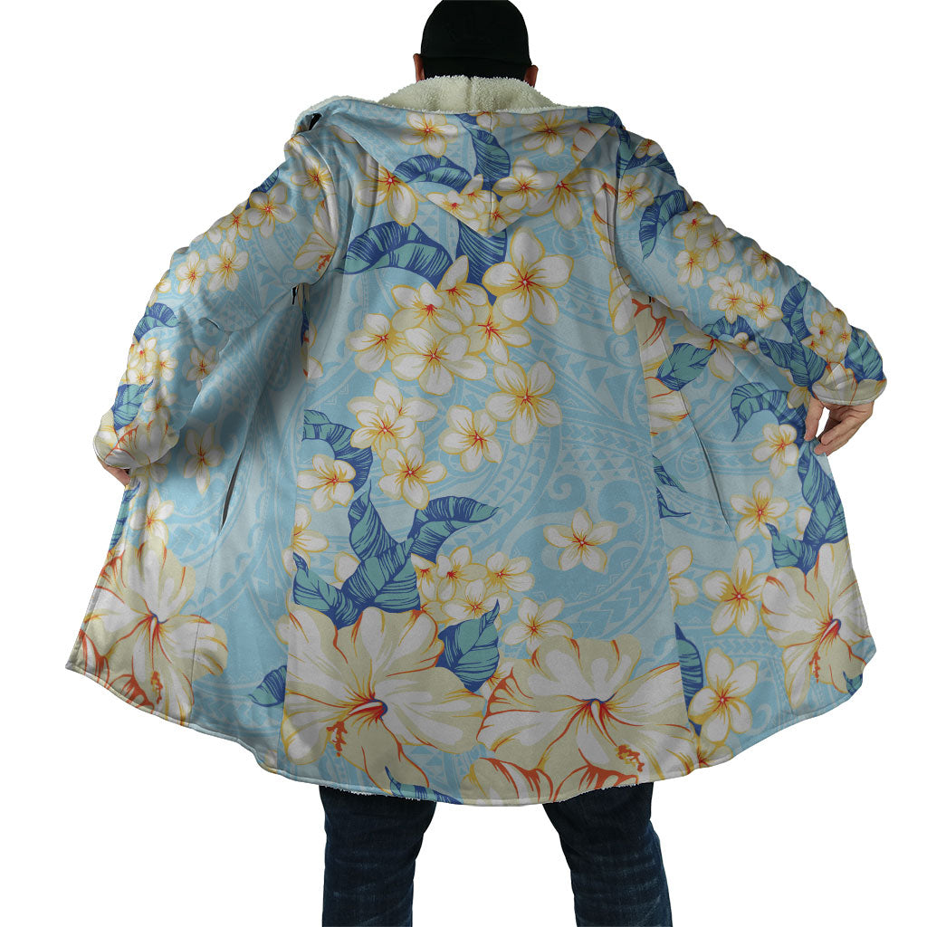 Hawaii Hibiscus Plumeria Blue Cloak Polynesian Pattern LT01 - Polynesian Pride