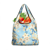Hawaii Hibiscus Plumeria Blue Grocery Bag Polynesian Pattern LT01 1-pack One Size Blue - Polynesian Pride