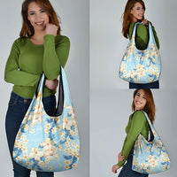 Hawaii Hibiscus Plumeria Blue Grocery Bag Polynesian Pattern LT01 - Polynesian Pride