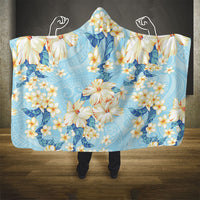 Hawaii Hibiscus Plumeria Blue Hooded Blanket Polynesian Pattern LT01 - Polynesian Pride