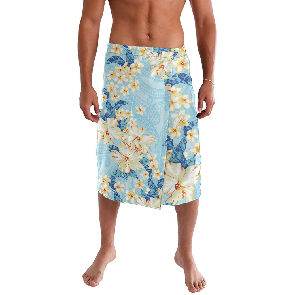Hawaii Hibiscus Plumeria Blue Lavalava Polynesian Pattern LT01 Blue - Polynesian Pride
