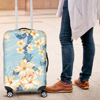 Hawaii Hibiscus Plumeria Blue Luggage Cover Polynesian Pattern LT01 Blue - Polynesian Pride