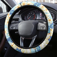 Hawaii Hibiscus Plumeria Blue Steering Wheel Cover Polynesian Pattern LT01 - Polynesian Pride