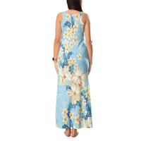 Hawaii Hibiscus Plumeria Blue Tank Maxi Dress Polynesian Pattern LT01 - Polynesian Pride