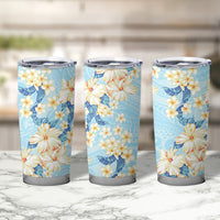Hawaii Hibiscus Plumeria Blue Tumbler Cup Polynesian Pattern LT01 - Polynesian Pride