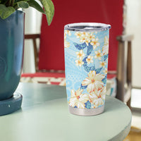 Hawaii Hibiscus Plumeria Blue Tumbler Cup Polynesian Pattern LT01 - Polynesian Pride