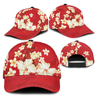Hawaii Hibiscus Plumeria Red Classic Cap Polynesian Pattern LT01 - Polynesian Pride
