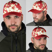 Hawaii Hibiscus Plumeria Red Classic Cap Polynesian Pattern LT01 - Polynesian Pride