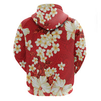 Hawaii Hibiscus Plumeria Red Hoodie Polynesian Pattern LT01 - Polynesian Pride