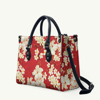 Hawaii Hibiscus Plumeria Red Leather Bag Polynesian Pattern LT01 Red - Polynesian Pride
