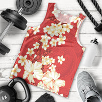 Hawaii Hibiscus Plumeria Red Men Tank Top Polynesian Pattern LT01 - Polynesian Pride