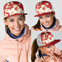 Hawaii Hibiscus Plumeria Red Mesh Trucker Cap Polynesian Pattern LT01 - Polynesian Pride