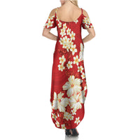 Hawaii Hibiscus Plumeria Red Summer Maxi Dress Polynesian Pattern LT01 - Polynesian Pride