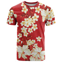 Hawaii Hibiscus Plumeria Red T Shirt Polynesian Pattern LT01 Red - Polynesian Pride