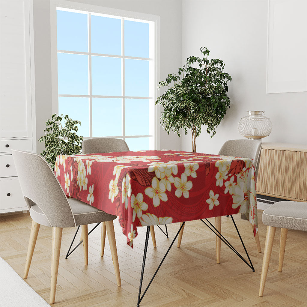 Hawaii Hibiscus Plumeria Red Tablecloth Polynesian Pattern LT01 - Polynesian Pride