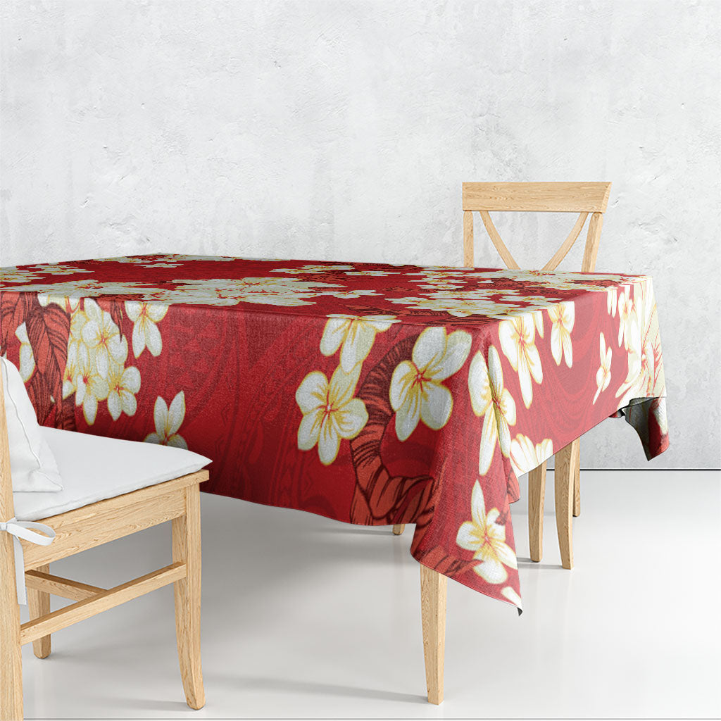 Hawaii Hibiscus Plumeria Red Tablecloth Polynesian Pattern LT01 - Polynesian Pride