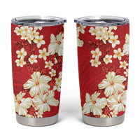 Hawaii Hibiscus Plumeria Red Tumbler Cup Polynesian Pattern LT01 Red - Polynesian Pride