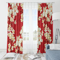 Hawaii Hibiscus Plumeria Red Window Curtain Polynesian Pattern LT01 - Polynesian Pride