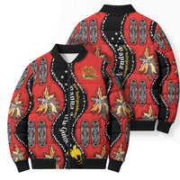 Papua New Guinea 50th Independence Bomber Puffer Jacket PNG Batik Pattern - Polynesian Pride