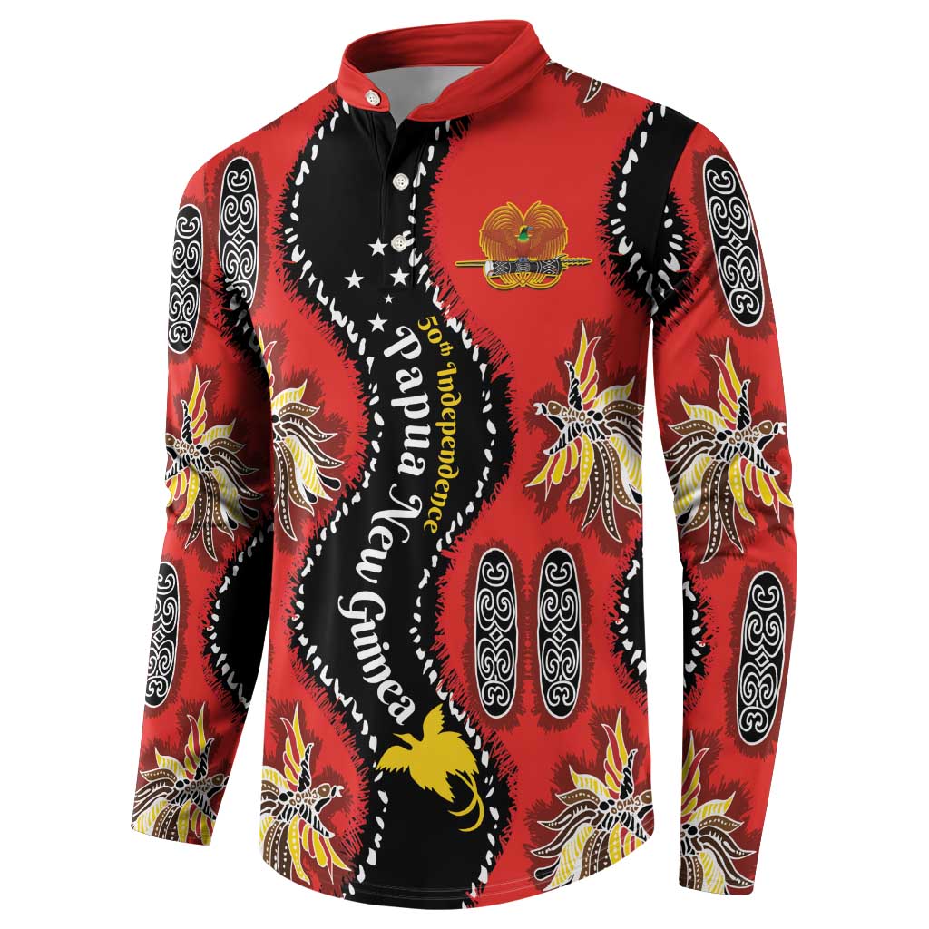 Papua New Guinea 50th Independence Button Sweatshirt PNG Batik Pattern LT01 - Polynesian Pride