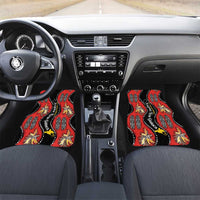 Papua New Guinea 50th Independence Car Mats PNG Batik Pattern LT01 Set 2pcs - Front Red - Polynesian Pride