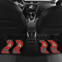 Papua New Guinea 50th Independence Car Mats PNG Batik Pattern LT01 Set 2pcs - Back Red - Polynesian Pride